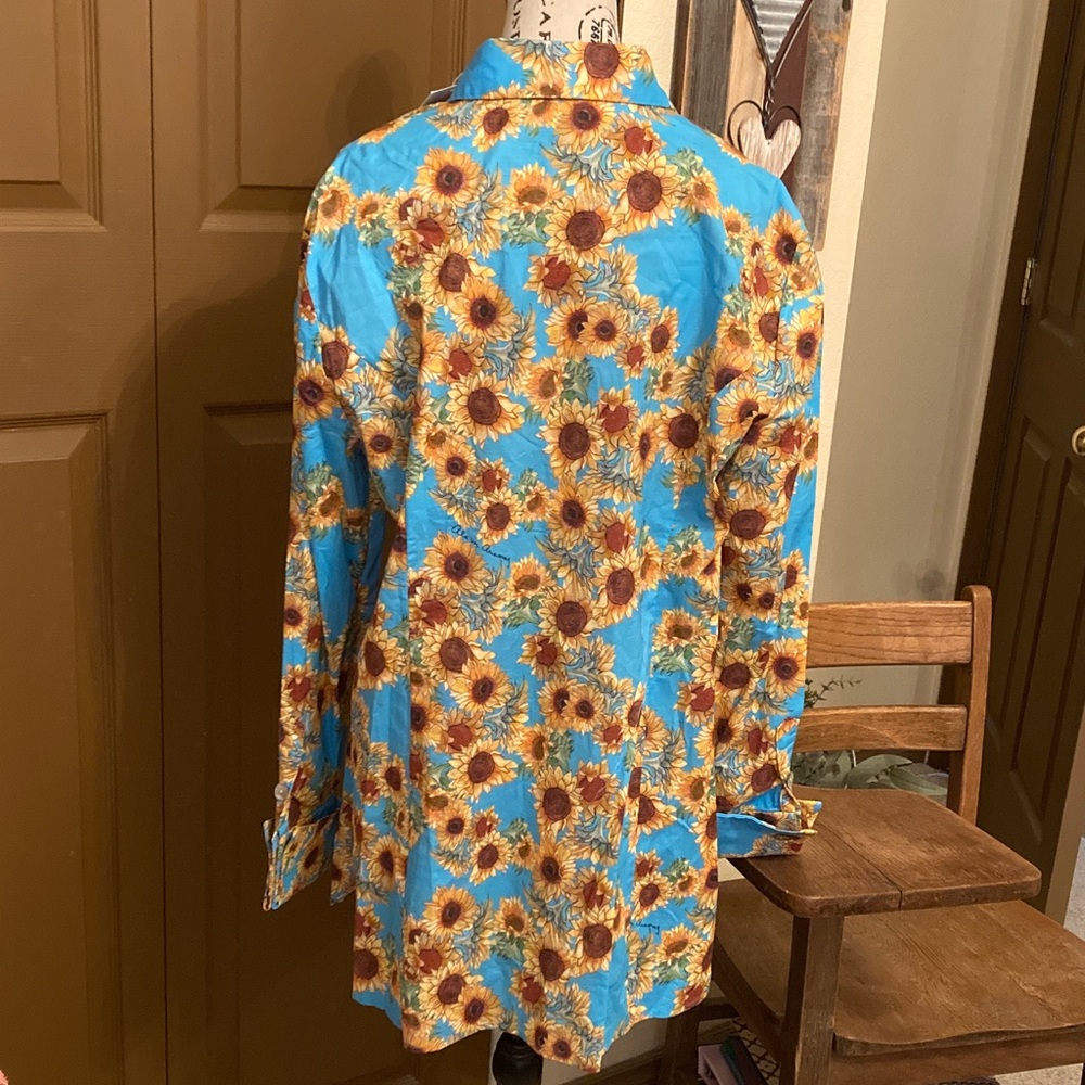 ALA von AUERSPERG Button-Up Sunflower 🌻 Shirt Dress/Long Shirt NWT - Picture 5 of 11